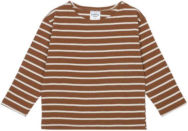 레인보우키즈 아동용 모던 단가라 긴팔티