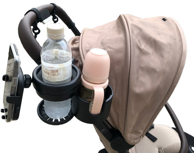 네코네코 3 in 1 2구 유모차 컵홀더 핸드폰 거치대, 1개