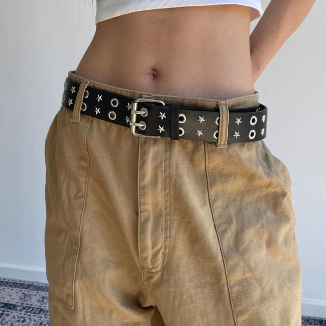 Dotif 女士星形鉚釘打孔腰帶