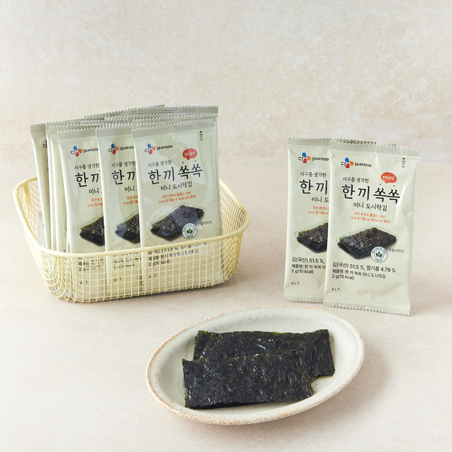 CJ씨푸드 한 끼 쏙쏙 미니 도시락김, 2g, 20개입, 1개