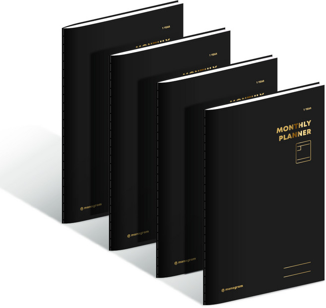 모노그램 1YEARS 먼슬리 플래너 MG-0041, PureBlack, 4개
