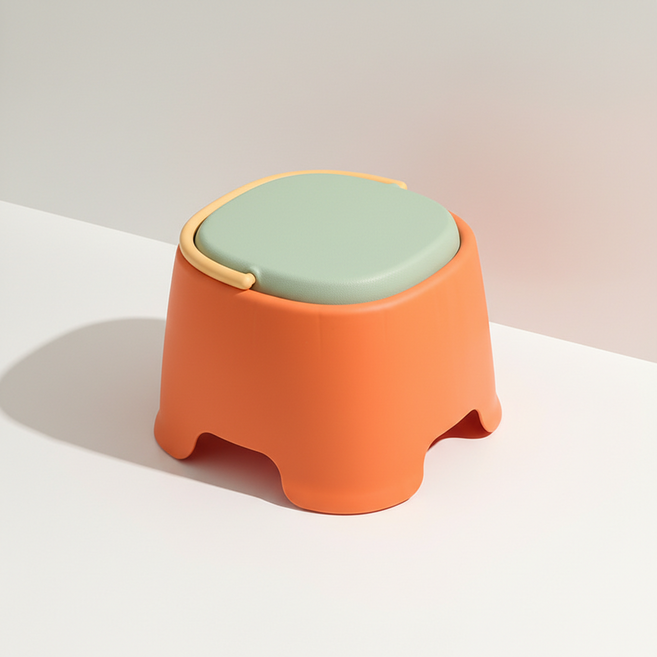 조인메이드 손잡이가 있는 다용도 쿠션 스툴, 레드