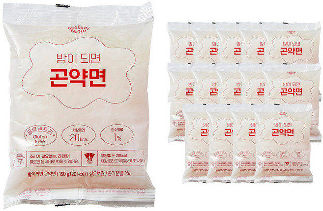 그로서리서울 밤이 되면 곤약면, 15개, 150g