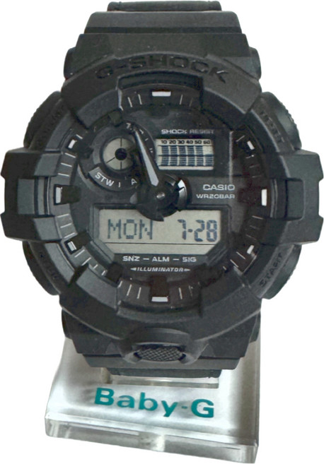 CASIO 卡西歐 G-SHOCK 尼龍錶帶 雙顯手錶 GA-700BCE-1ADR