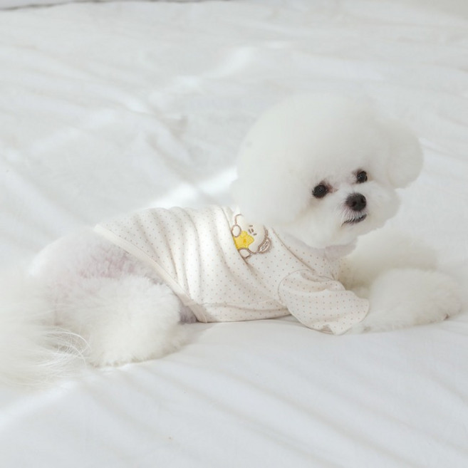 리토가토 반려동물 베베 고미 티셔츠, 도트, 1개