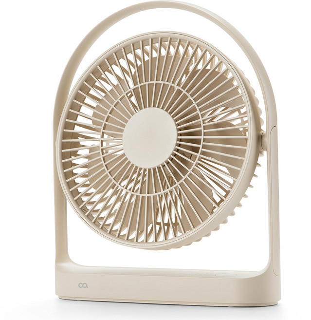오아 라운드 무선 초강력 BLDC 모터 휴대용 충전식 탁상형 선풍기, OFN-048BE, 베이지