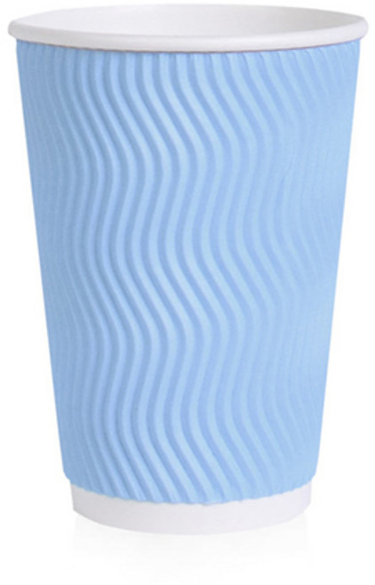 칼라컵 3중 단열 웨이브 종이컵 스카이 480ml x 250p, 1개