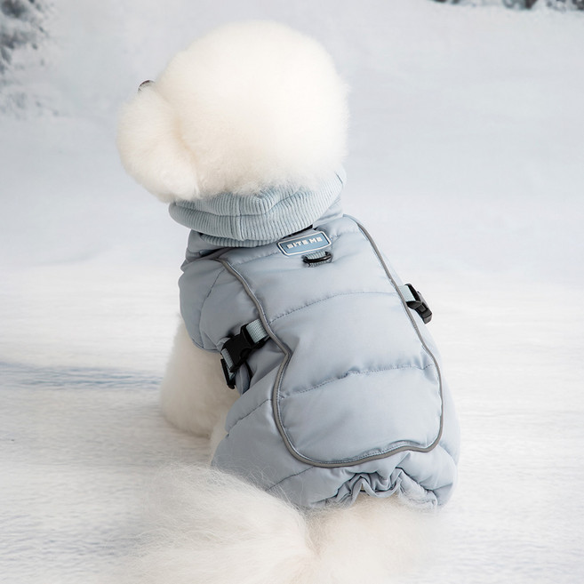 바잇미 반려동물 더블히트 하네스 패딩, 코튼블루, 1개