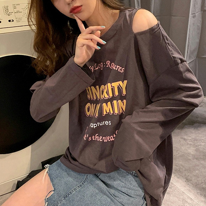 마켓에이 여성용 마인드 트임 캐주얼 긴팔 티셔츠 T24FW3-A0975