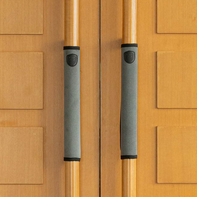 클린모드 항균 벨벳 벨크로 세로형 문 손잡이 커버, 차콜그레이