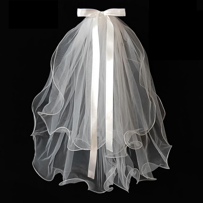 코히모 면사포 웨딩베일 브라이덜샤워 소품 5W0463, 타입3, 1개