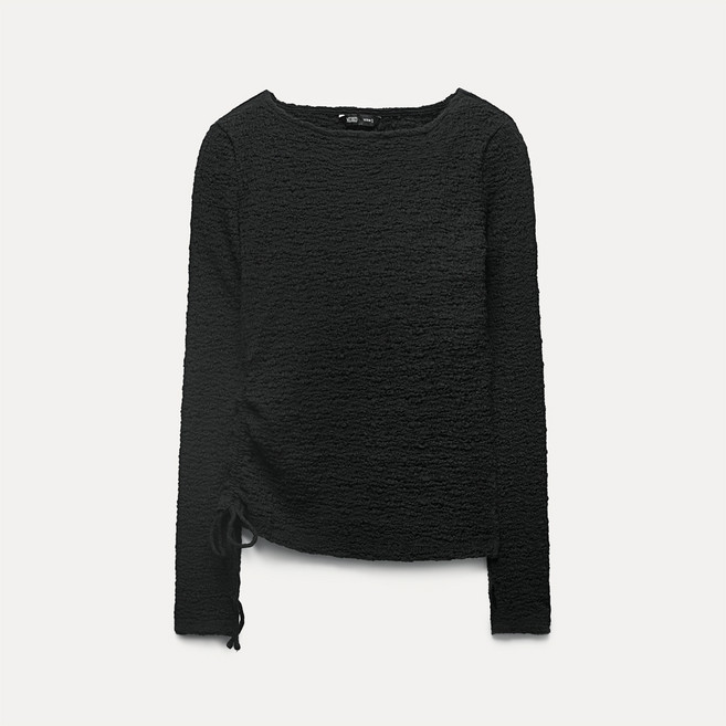 미쏘 여성용 보트넥 셔링 티셔츠