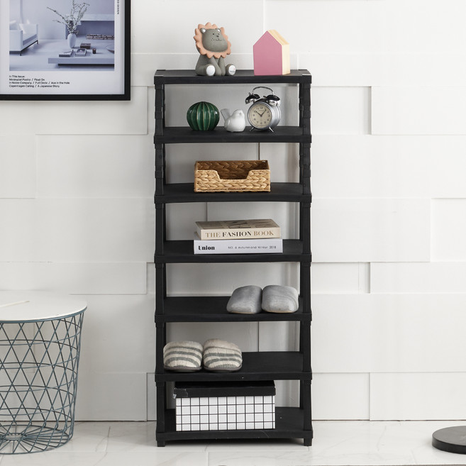 조은세상 비비안 다용도 선반 7단, 블랙