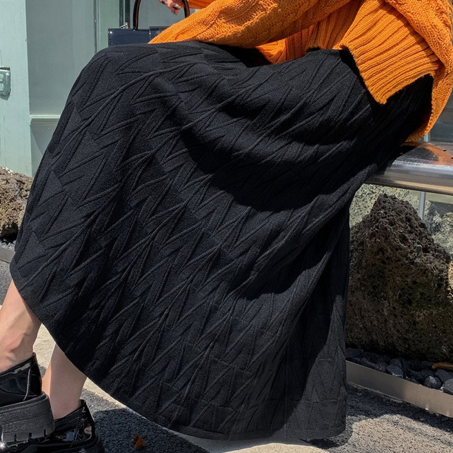 I'M MONG 女款Creeha麻花針織傘狀長裙