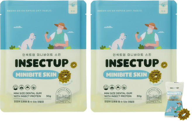 인섹트업 미니바이트 강아지 덴탈껌, 스킨, 30g, 2개