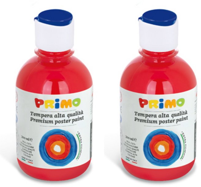 PRiMO 종이나라 템페라 물감 빨강 2p, 300ml, 1색