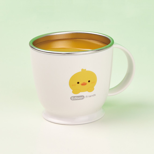 에디슨 프렌즈 논슬립 스텐 한손컵, 오리, 1개, 240ml