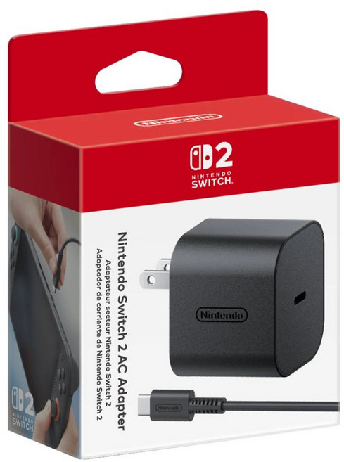 Nintendo 任天堂 SWITCH 2 AC變壓器, 黑色, 1個, 單一商品