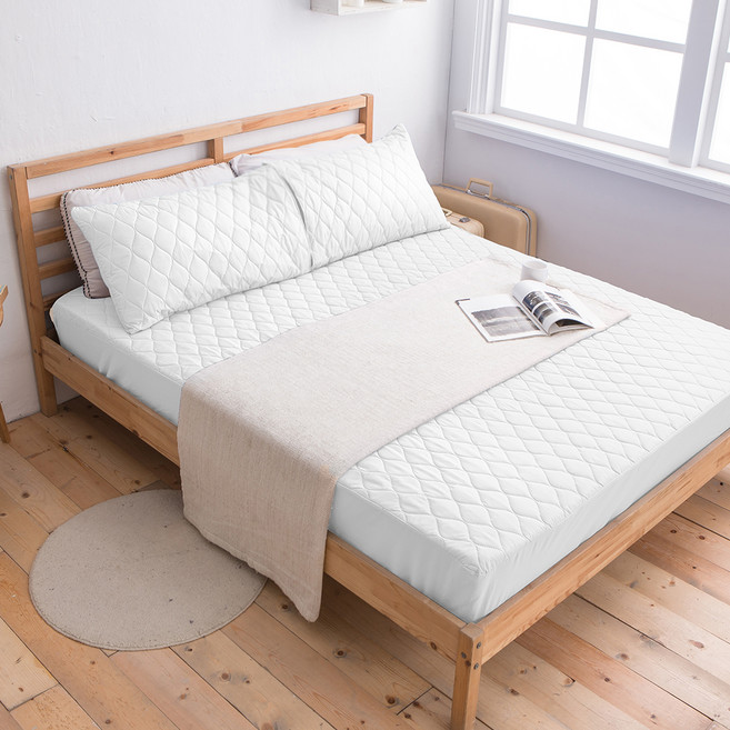 J-bedtime 床寢時光 3M防潑水技術鋪棉床包式保潔墊 XP1143S, 白色