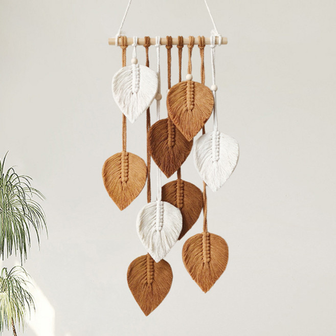 선빛 리프 행잉 태피스트리 인테리어 소품 풍경 문종, 브라운