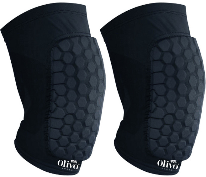 올리보 벌집 무릎보호대 SVS숏 2개 블랙, 1세트