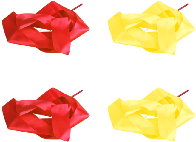 마켓감성 체조 리본 세트 레드 + 옐로, 2세트