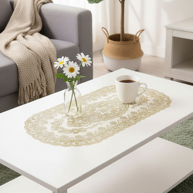 소유공간 엘레강스 플로럴 테이블러너 매트 S261-0274T2, TYPE2, 2개, 40 x 84 cm