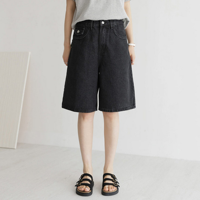 앤드스타일 남녀공용 숏/기본 썸뮤다 3탄 뒷포켓 버뮤다 데님 반바지 264609