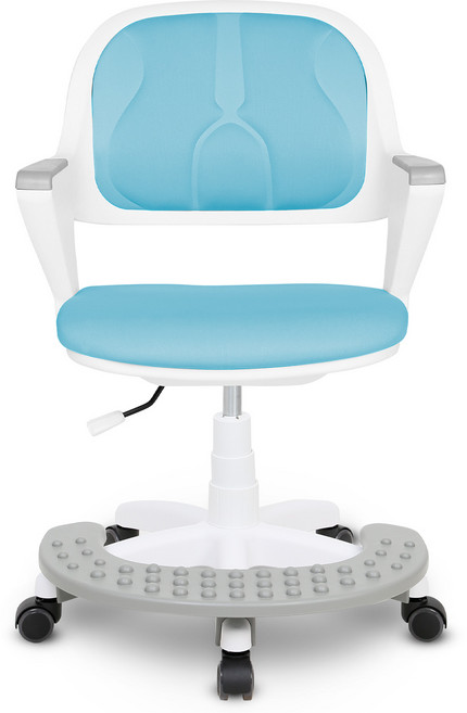 체어포커스 알라딘 엠보 발받침대 화이트바디 의자 AM565WH, 올블루