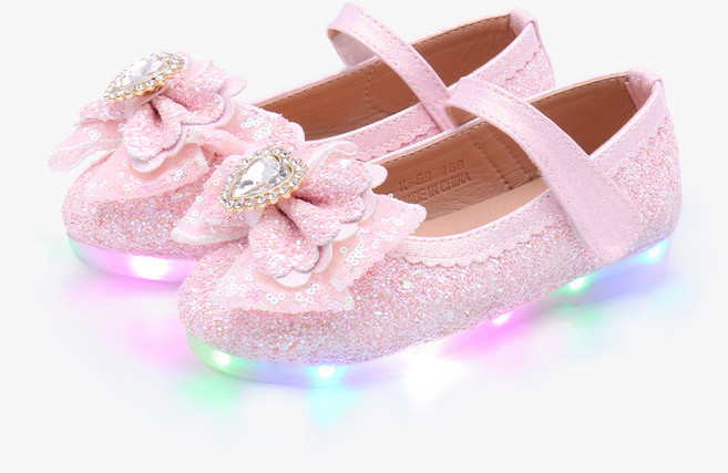 Kiphant 女童款 閃光心形 LED 鞋 K-69