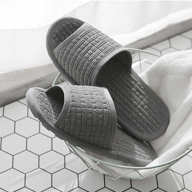 빨아쓰는 거실 실내 슬리퍼, 그레이, 2개