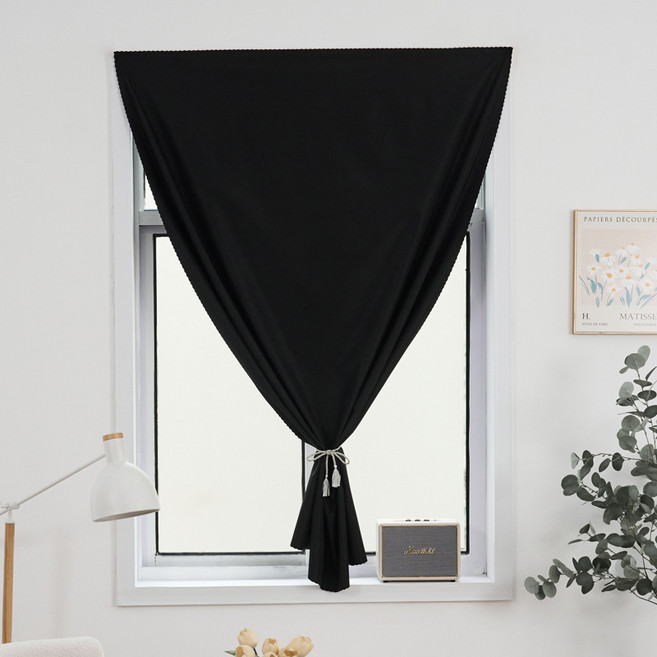 테리보 솔리드 무타공 벨크로 암막커튼