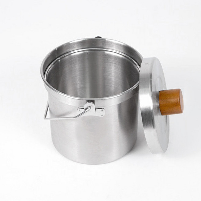 4BNK 국산 스텐 304 음식물 쓰레기통 2L, 실버, 1개