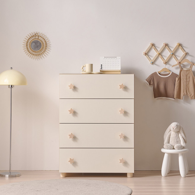 마마룸 아이든 속깊은 800 서랍장 원목발 포함 고객직접설치, 내추럴콤비, 4단