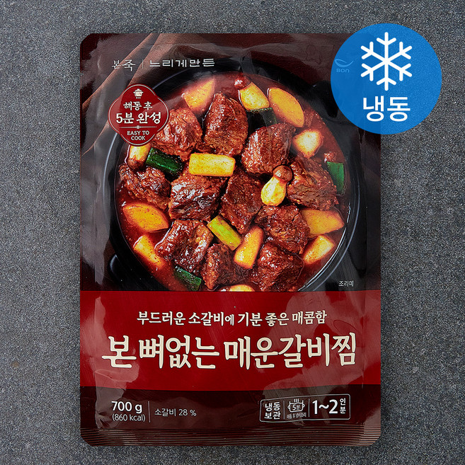 본죽 본 뼈없는 매운 갈비찜 (냉동), 1개, 700g