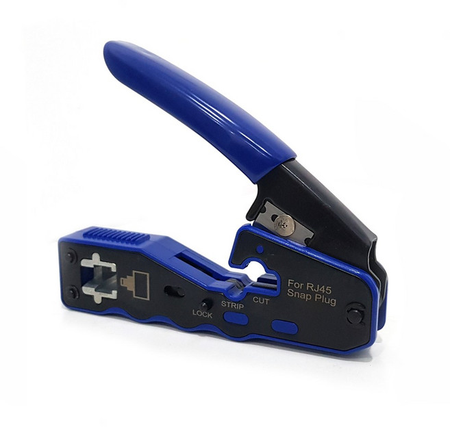 Pstools RJ45 簡易連接器專用壓線鉗, 135mm, 1個, 藍色 + 黑色