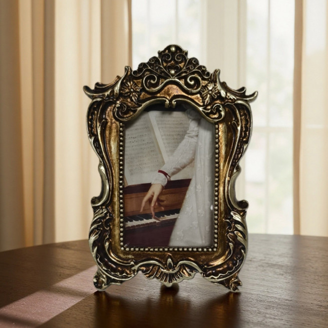 미르노아 르네상스 빈티지 인테리어 오브제 액자 사각 MMM3531, 1개, 골드