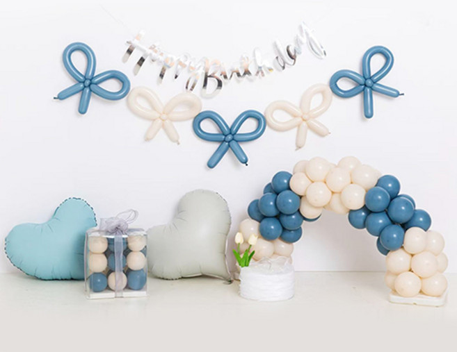 파티해 생일파티 풍선세트 R, 02 러블리 리본 블루, 1세트