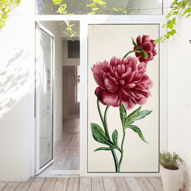 꾸밈 부귀의모란꽃그림 현관문 시트지 ac010, 혼합색상, 100 x 210 cm