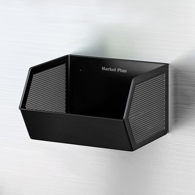 마켓플랜 냉장고 자석 와이드 다용도 수납 선반, 블랙, 1개