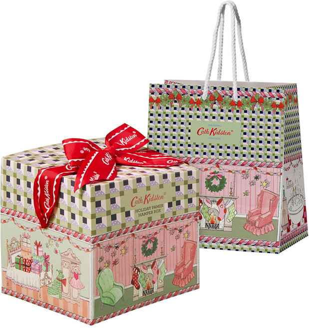 캐스키드슨 크리스마스 홀리데이 팸퍼 햄퍼 기프트 박스 세트 쇼핑백, 1세트
