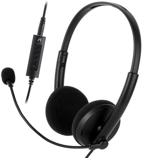 앱코 어학용 유선 헤드셋, Black, EH450