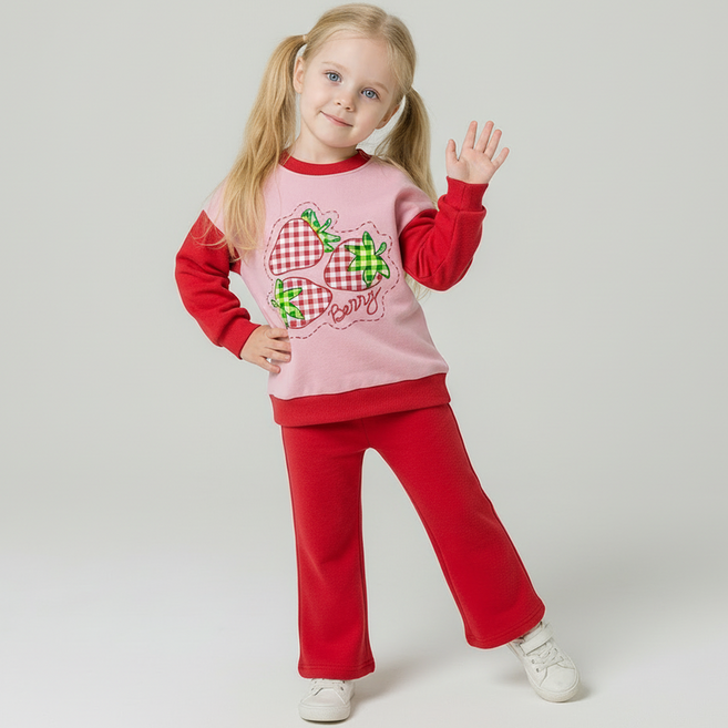 별이오키즈 아동용 레드베리 상하의 세트