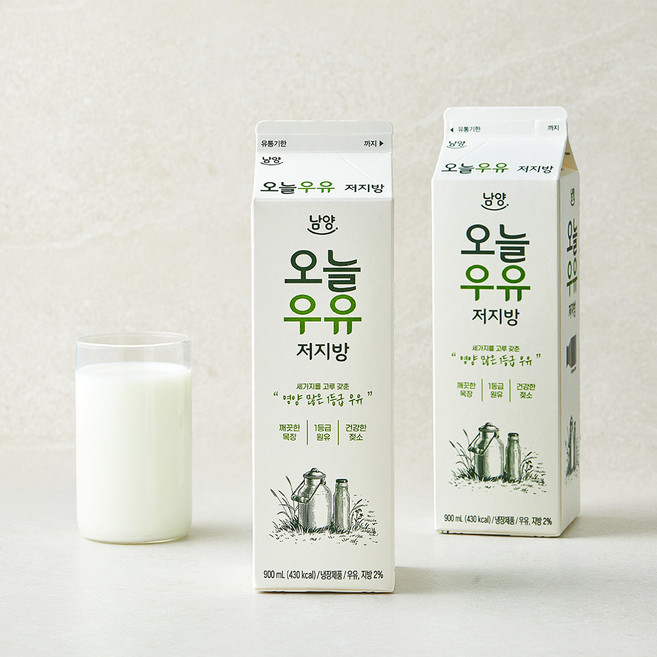 남양유업 오늘우유 저지방, 2개, 900ml