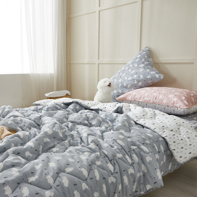 저자극 모달 차렵이불, 블루그레이