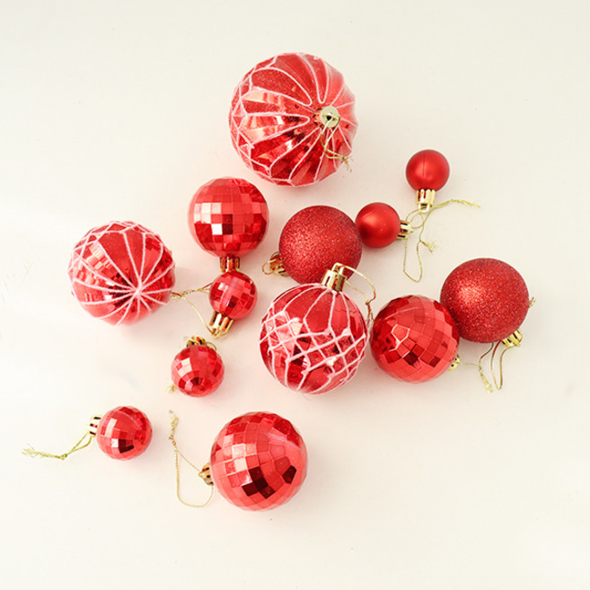 모리앤 시그니처 크리스마스 오너먼트 세트, 레드, 1세트