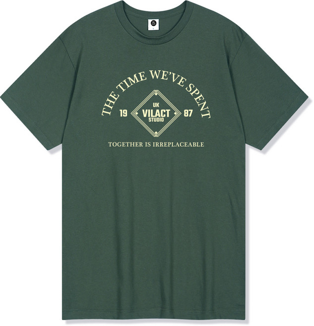 빌락트 남녀공용 통기성 VL타임 아치로고 18수 반팔 티셔츠