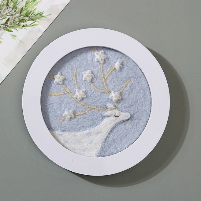 에쉬울프 뭉개뭉개 십자수 스퀼 + 액자 세트, 눈오는날(십자수), 1개