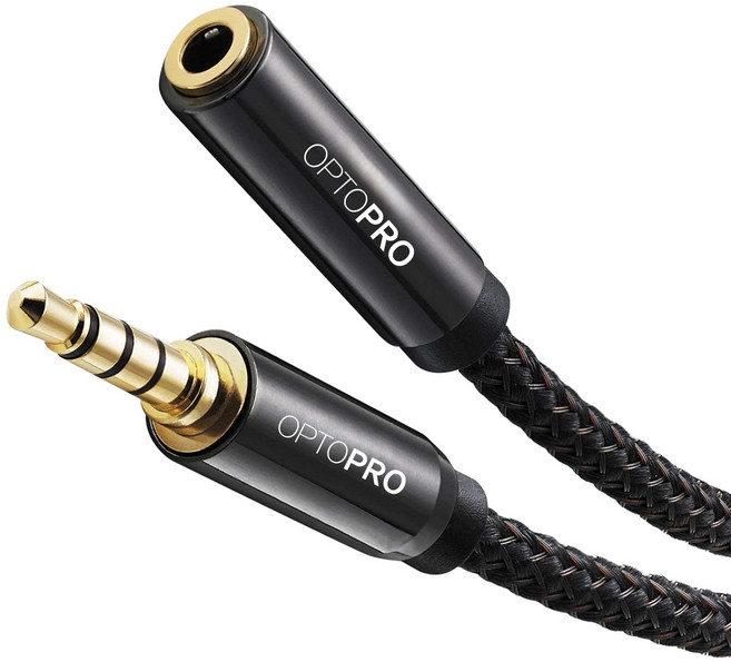 옵토프로 4극 고급형 오디오 연장케이블 1m, 블랙, 1개