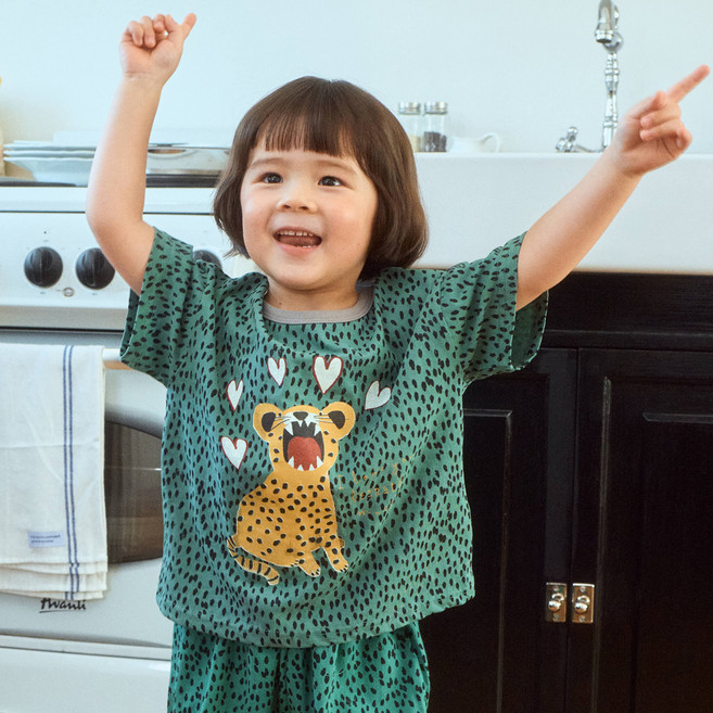 퍼스트블루 아동용 점박이 나염 반팔 티셔츠